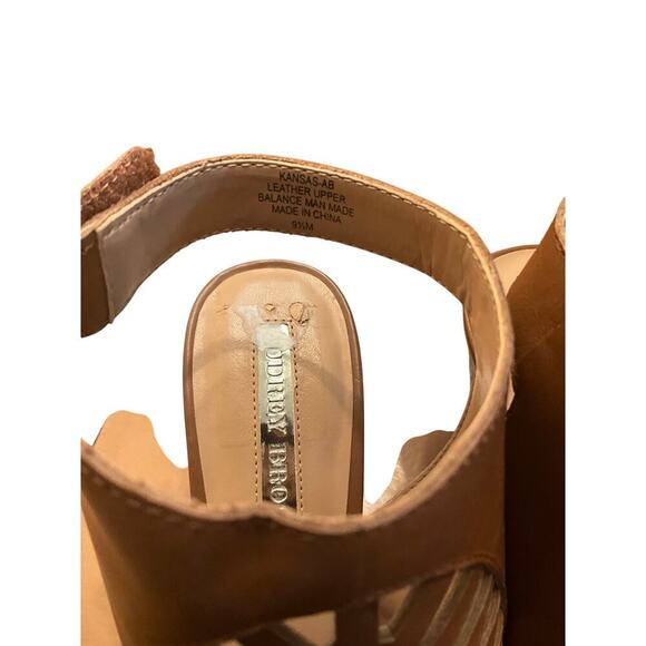 Audrey Brooke Kansas Cage Sandals Peep Toe Leather Brown Womens Size 9.5M NEW80 - Picture 5 of 5